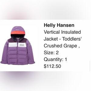 Helly Hansen Vertical Insulated Jacket - Size 2 - Worn Once